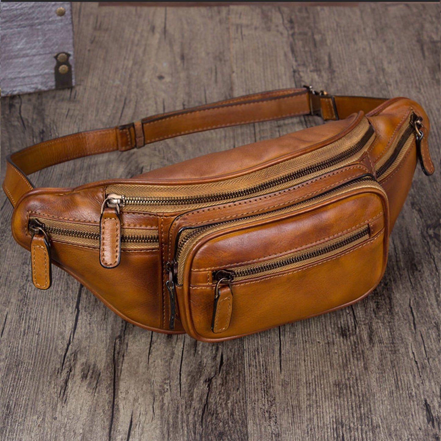 Vintage Leather Waist Bag For Mens And Women