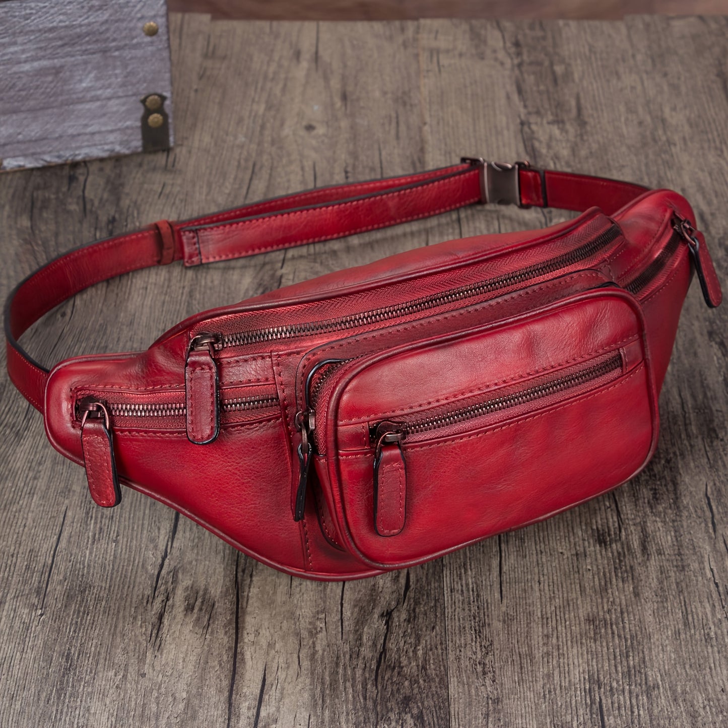 Vintage Leather Waist Bag For Mens And Women