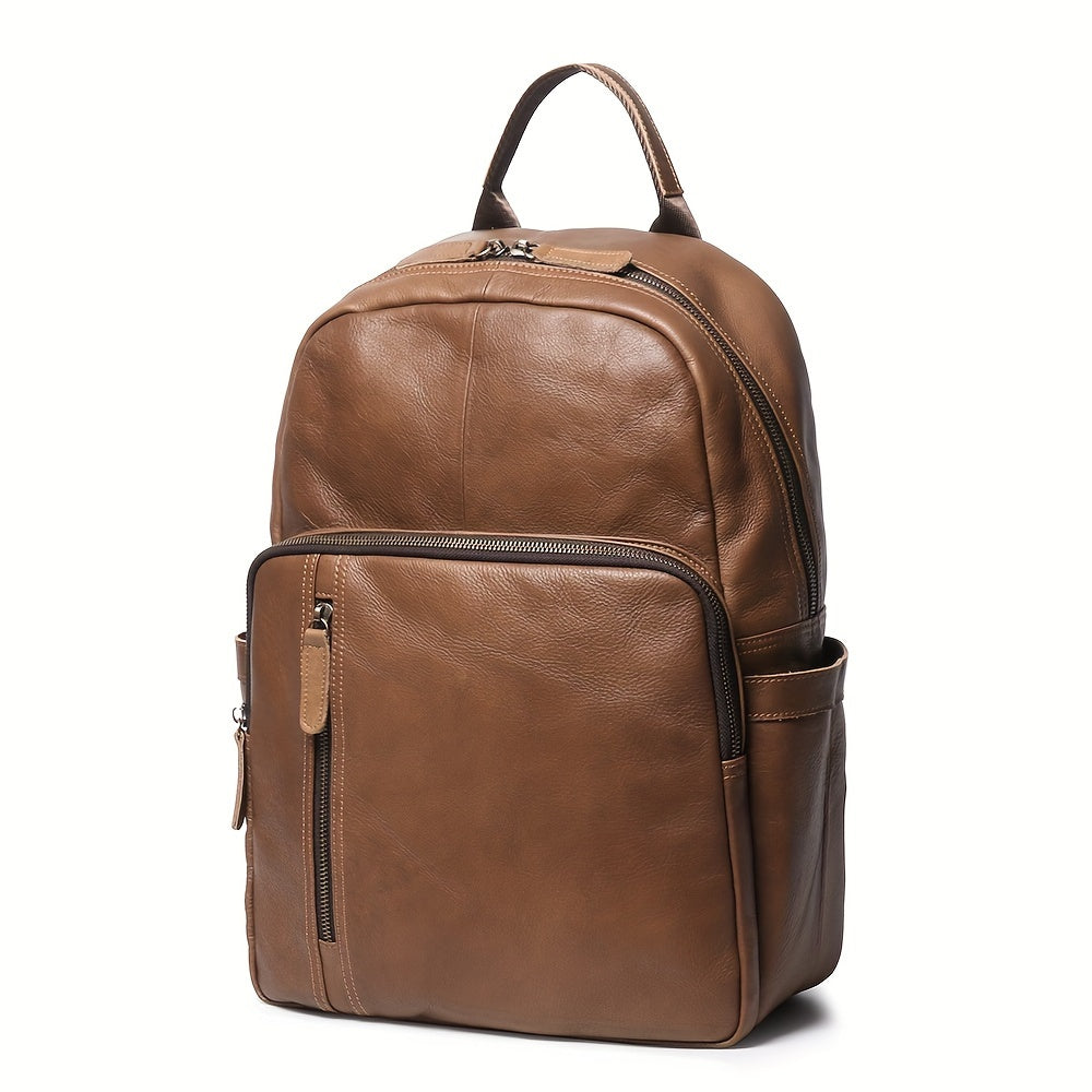 Unisex Ultra Soft Black Leather Work Backpack