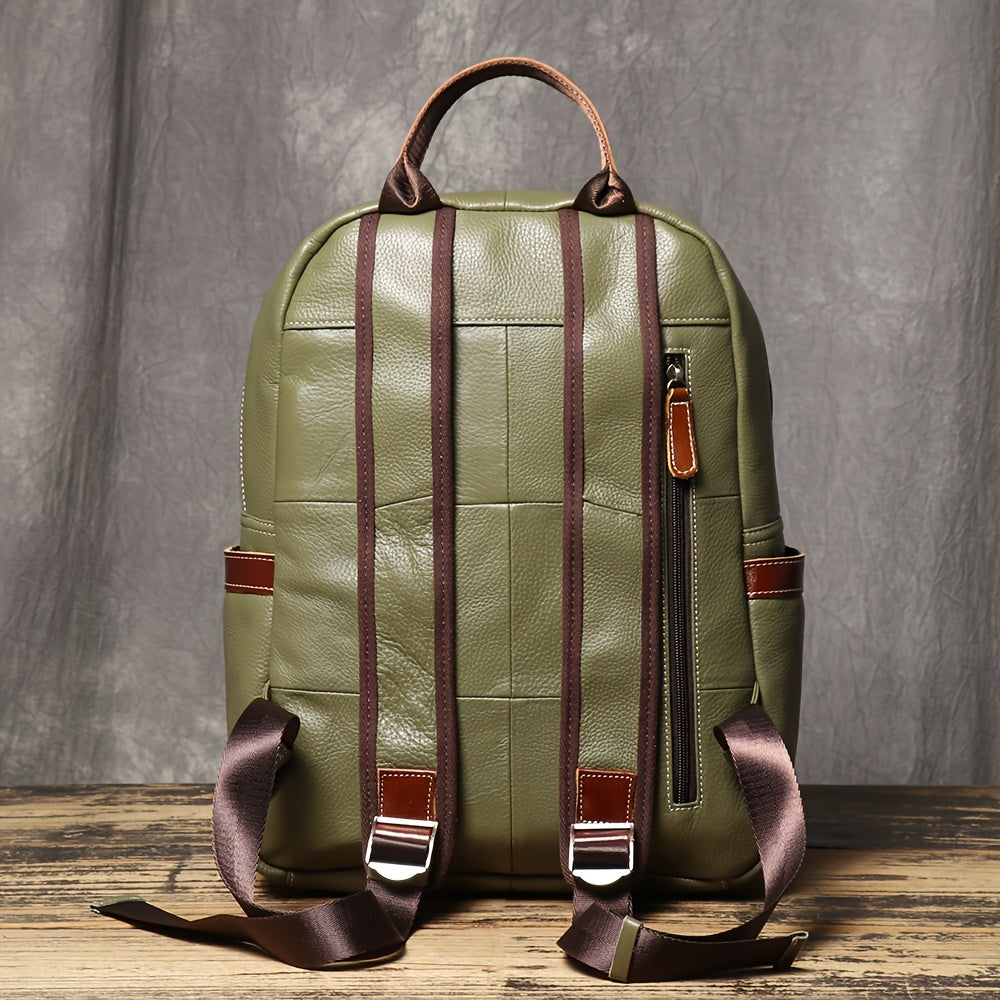 Unisex Ultra Soft Black Leather Work Backpack