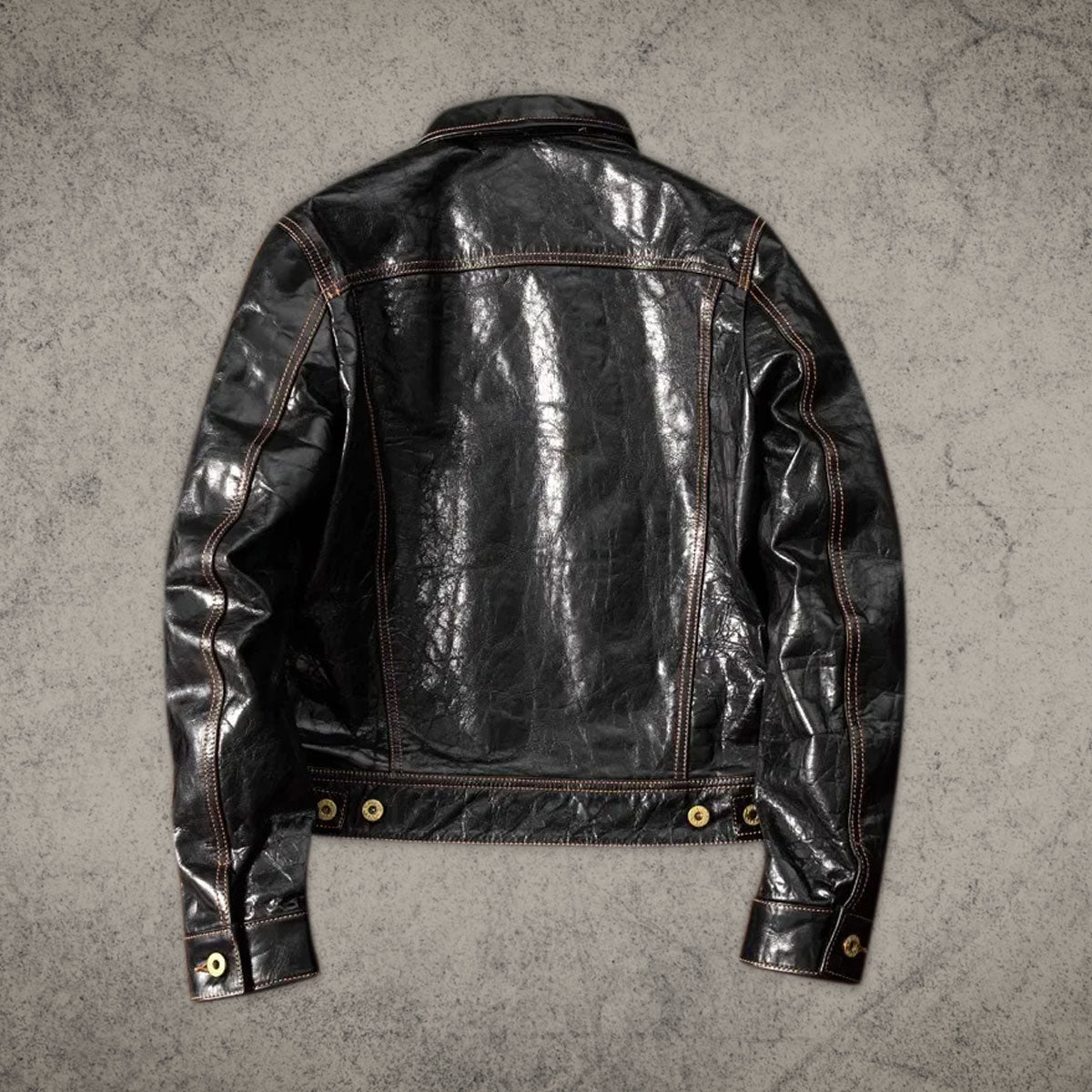 Vintage Black Biker Leather Jacket Shirt