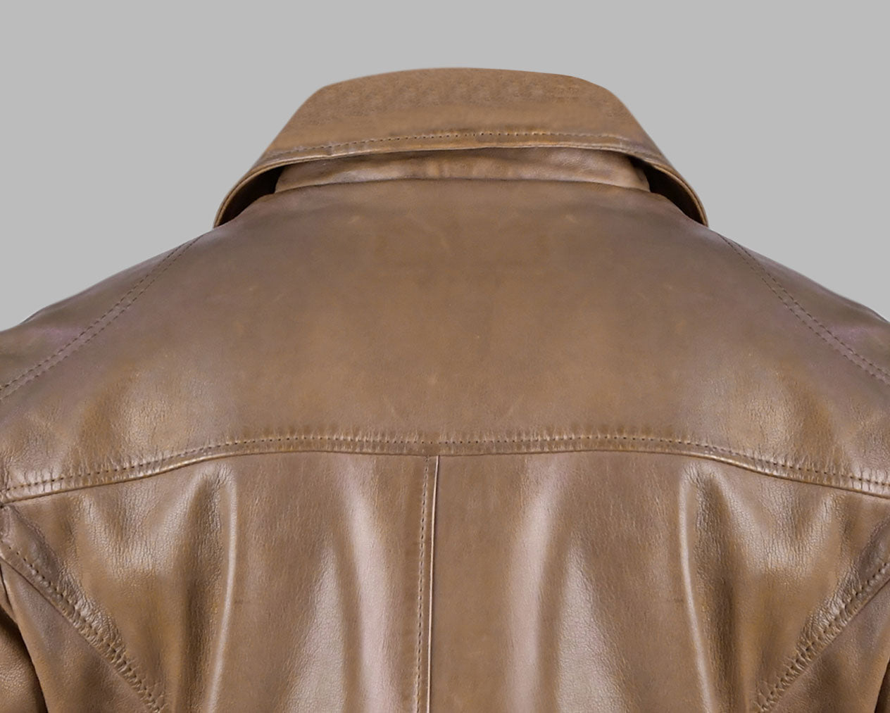 Mens Tan Brown Leather Biker Jacket