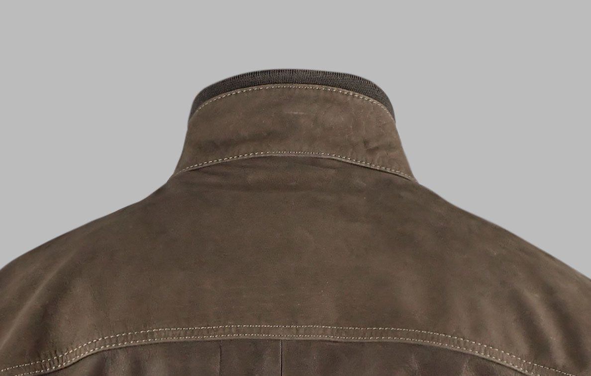 Brown Suede Leather Jacket For Men