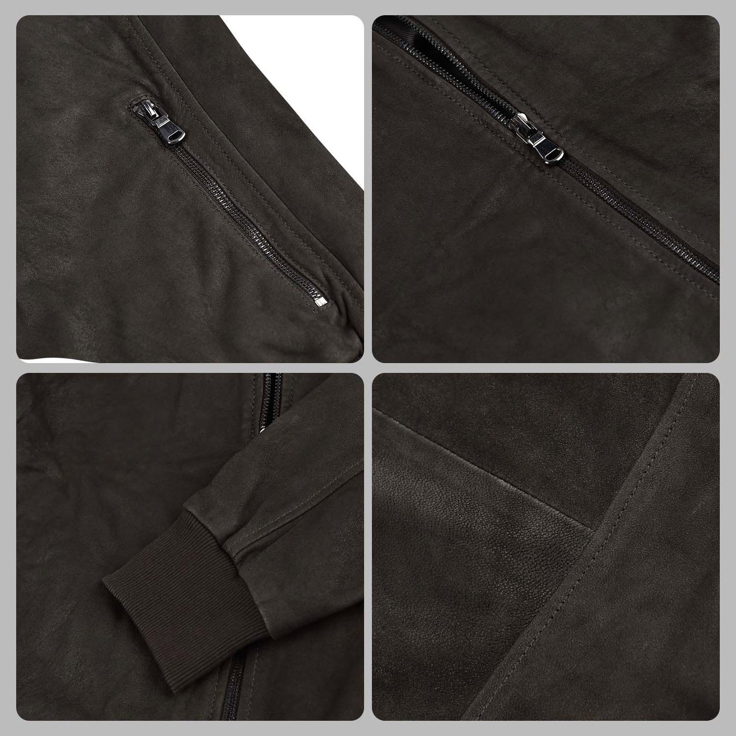 Coffee Brown Suede Leather Jacket For Men