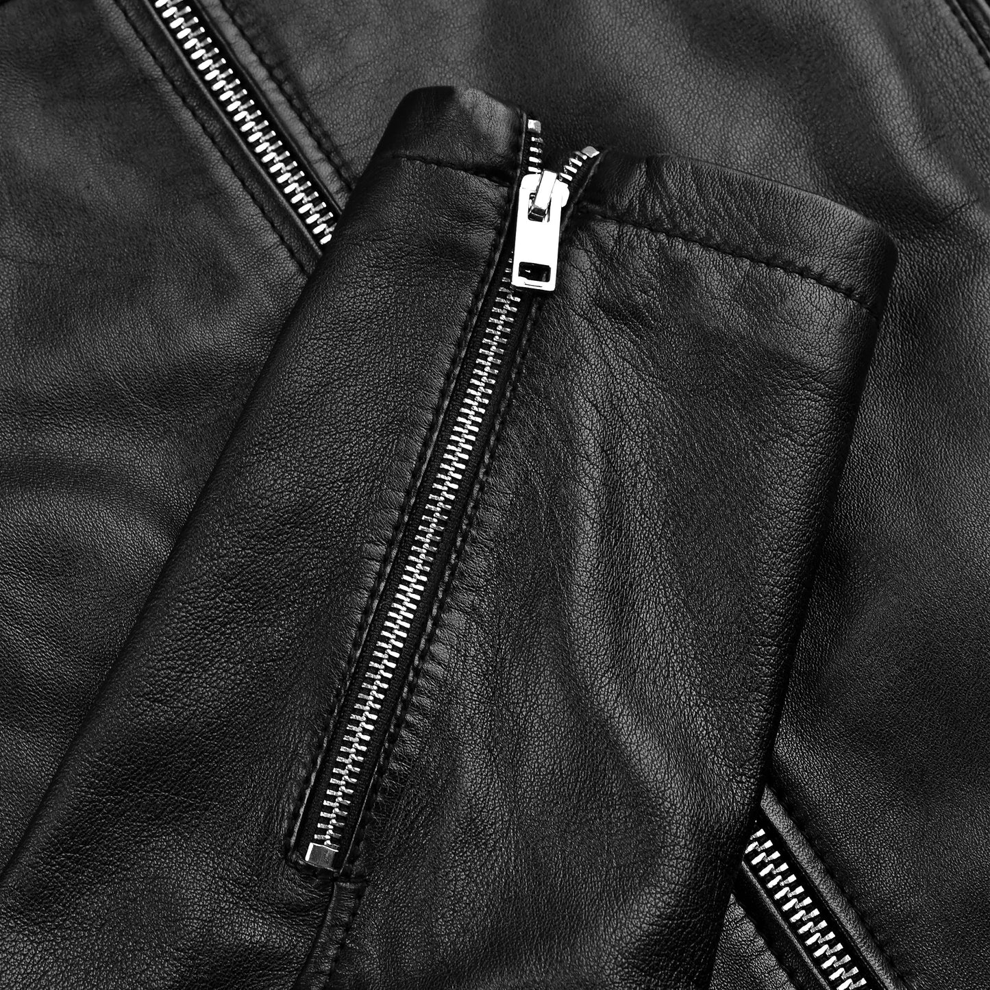 Quilted Black Leather Motorcycle Leather Jacket