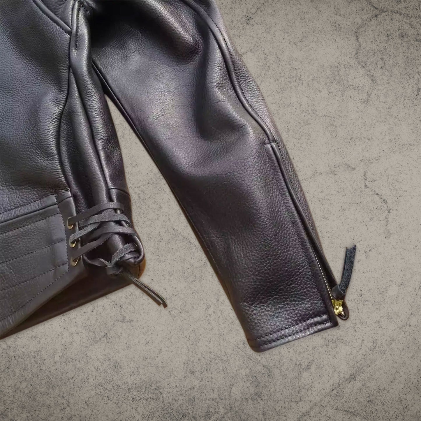 Double Rider Black Leather Motorcycle Jacket