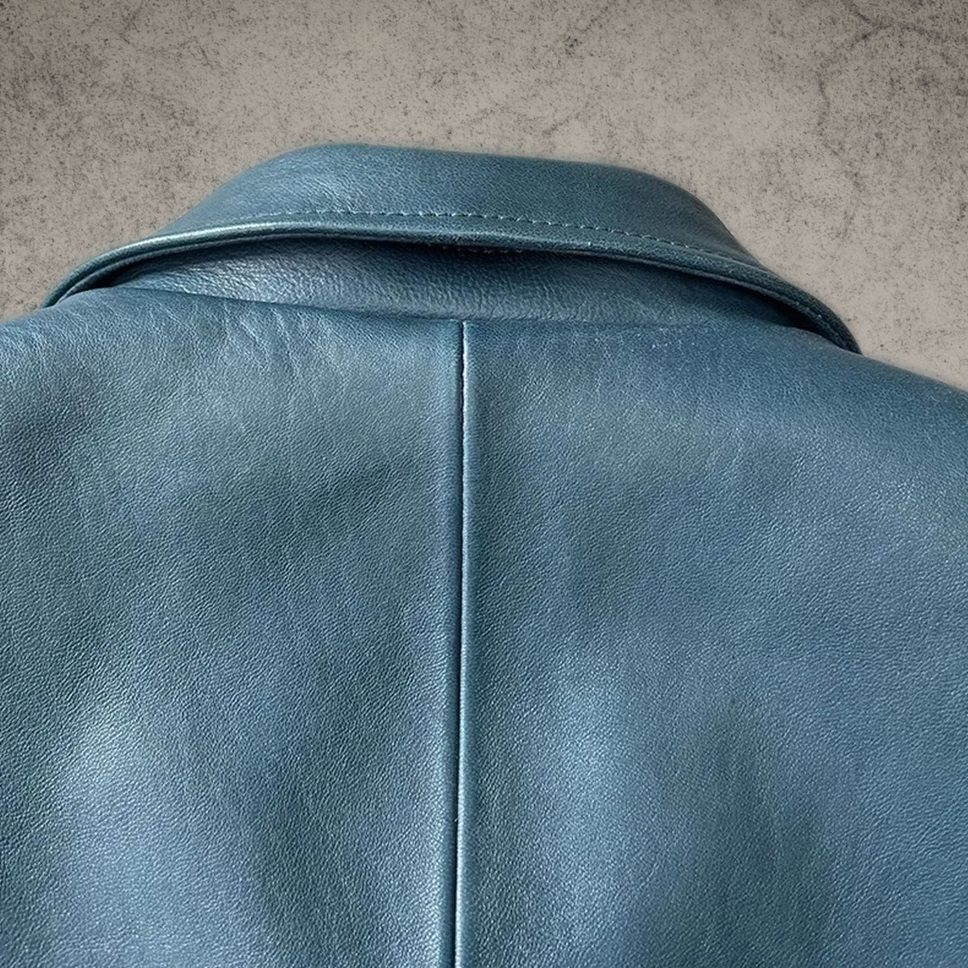 British Blue Bomber Leather Jacket