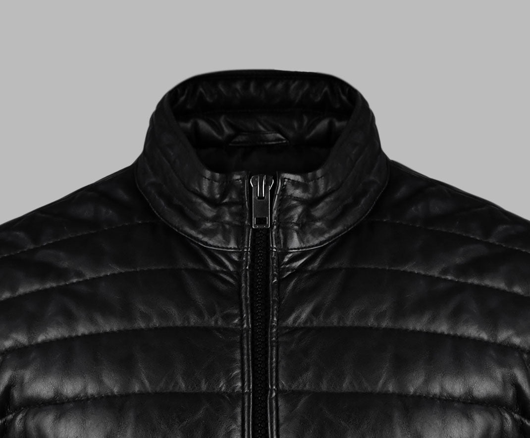 Undercover Black Puffer Leather Jacket