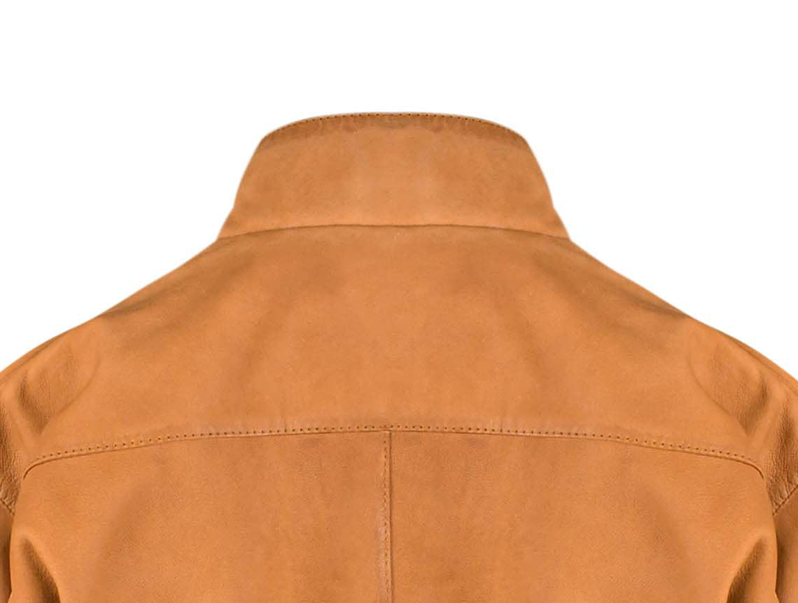 Tan Brown Leather Trench Coat For Women