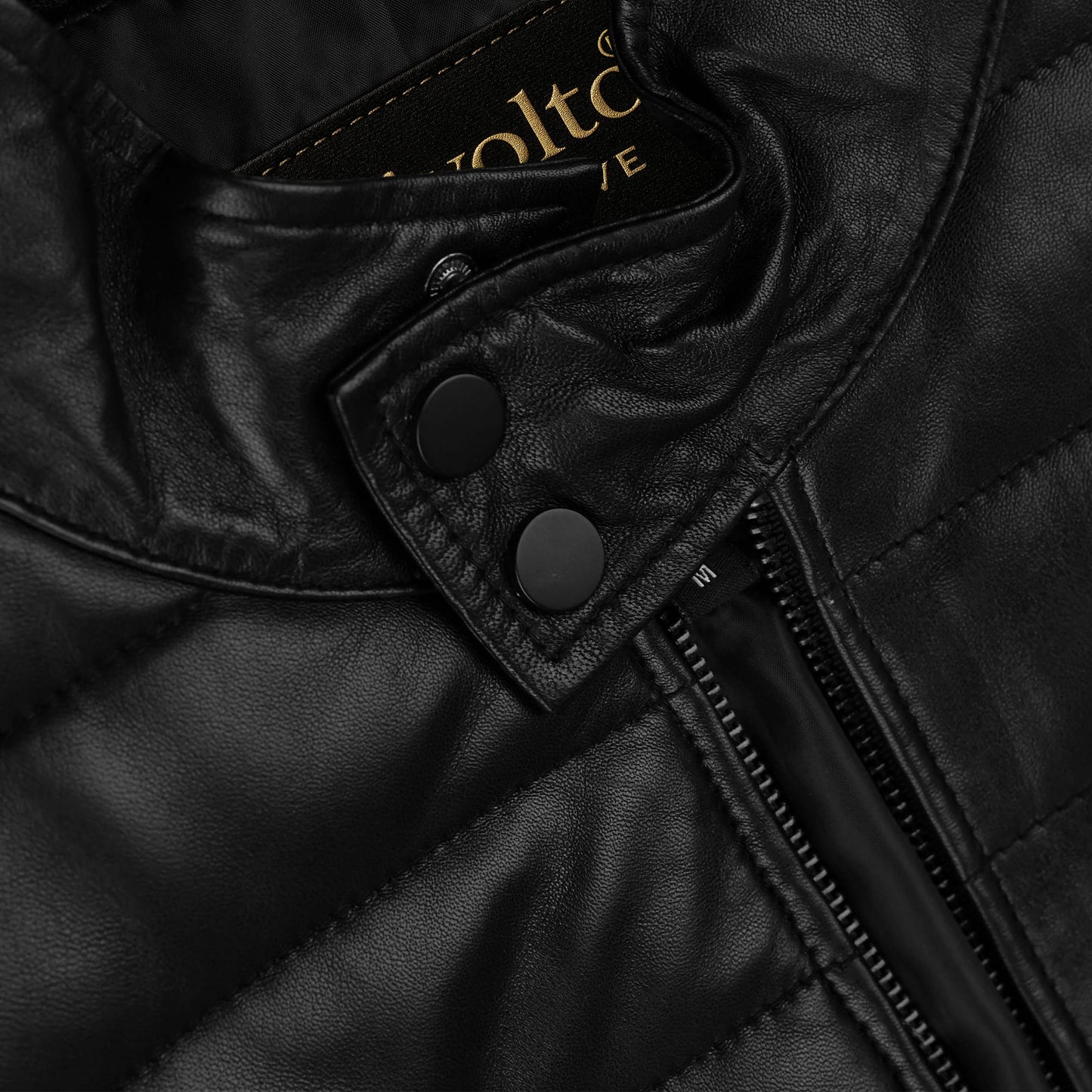 Mens Black Down Leather Jacket