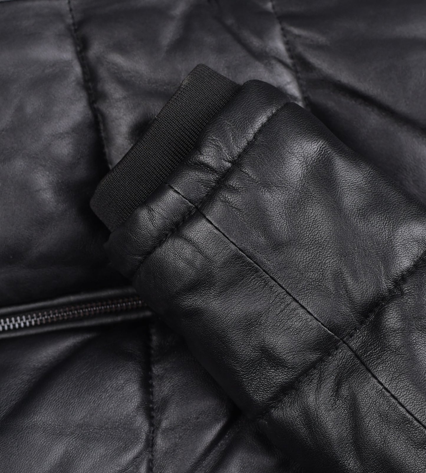 Frosted Hooded Leather Puffer Jacket - Winter Jacket