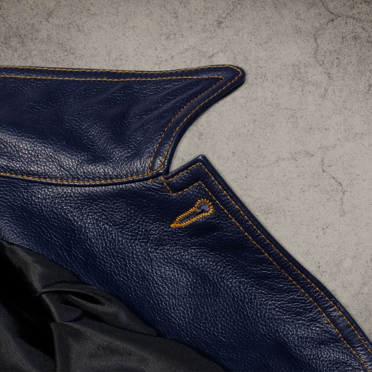 Vintage Blue Leather Biker Jacket Shirt