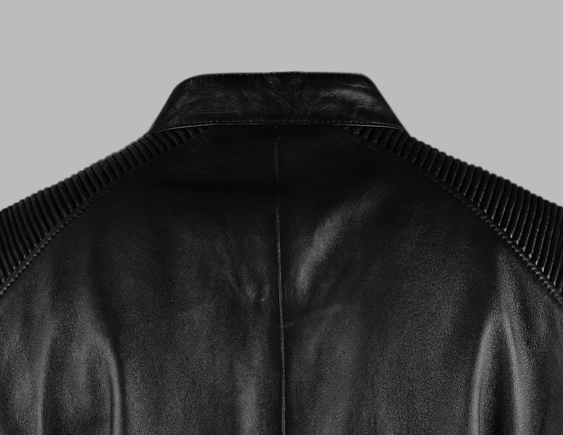 Quilted Black Leather Motorcycle Leather Jacket