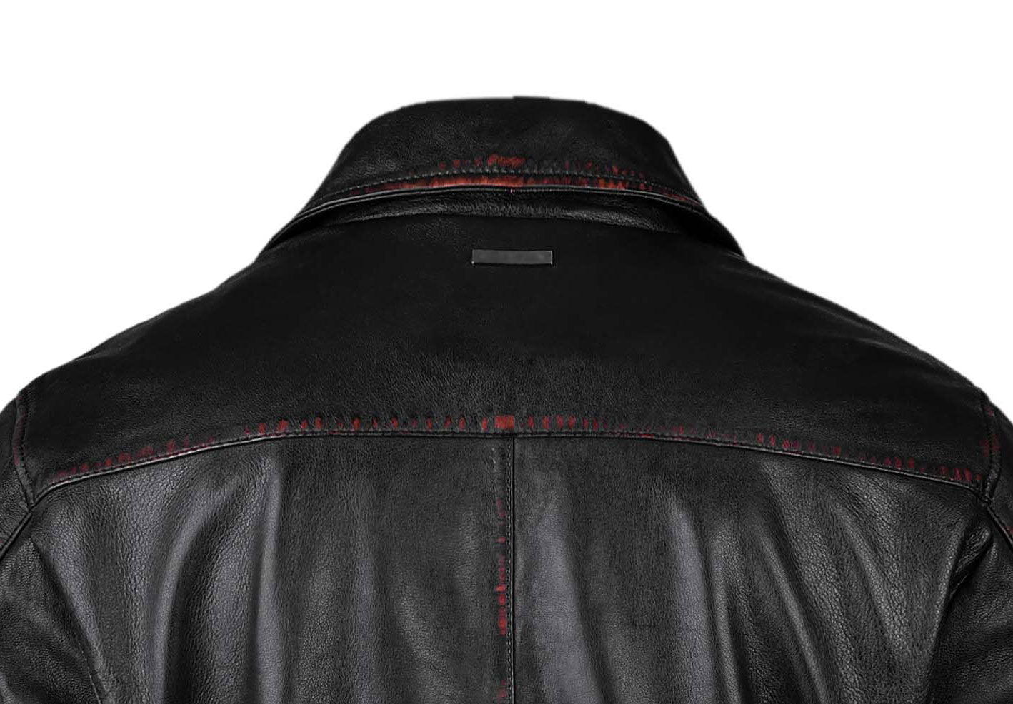 Waxed Biker Leather Jacket For Mens