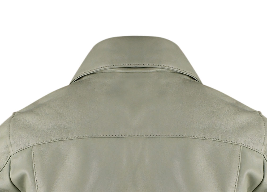 Women Spanish Gray Biker Leather Jacket
