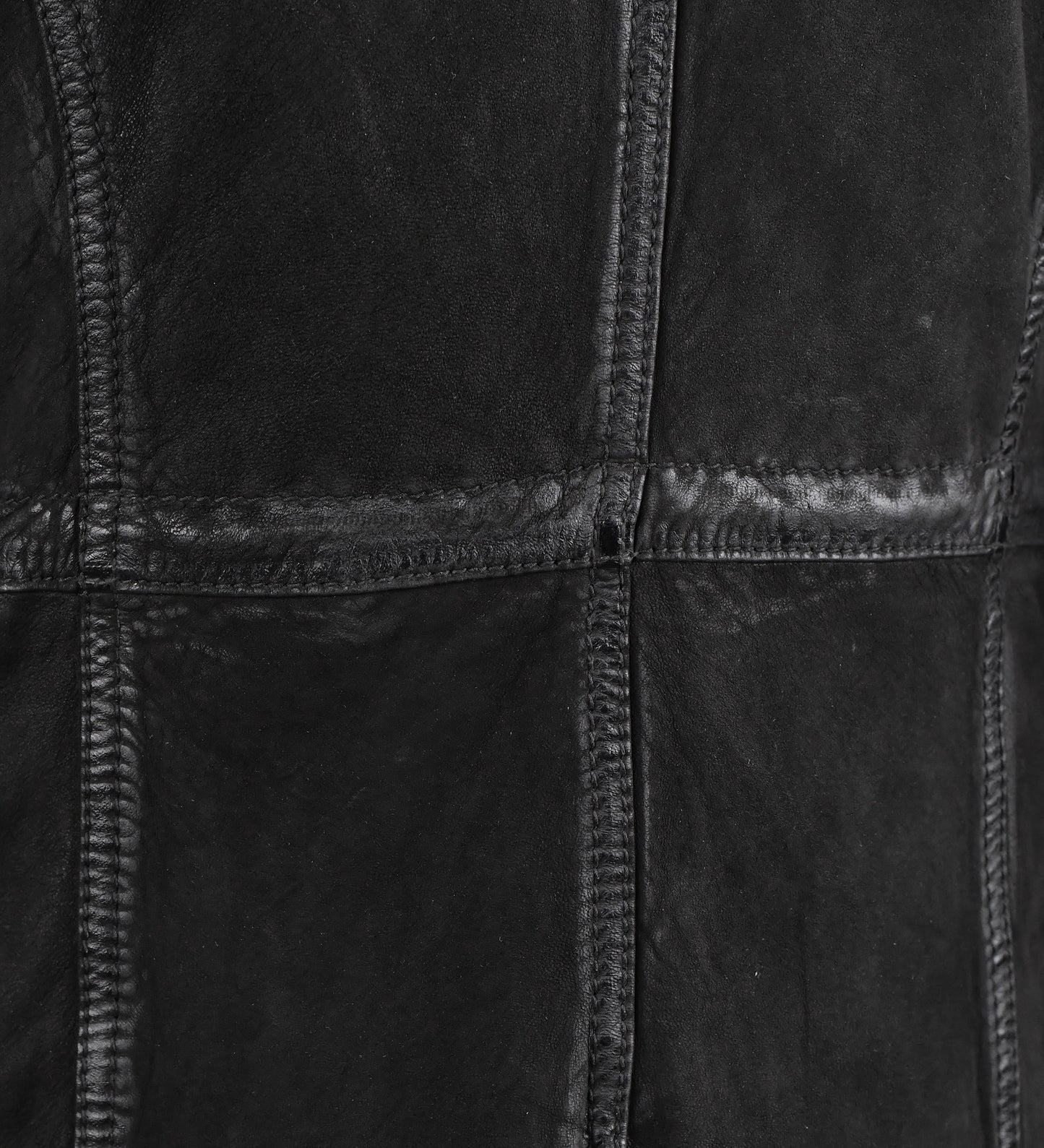 Suede Black Leather Trench Coat
