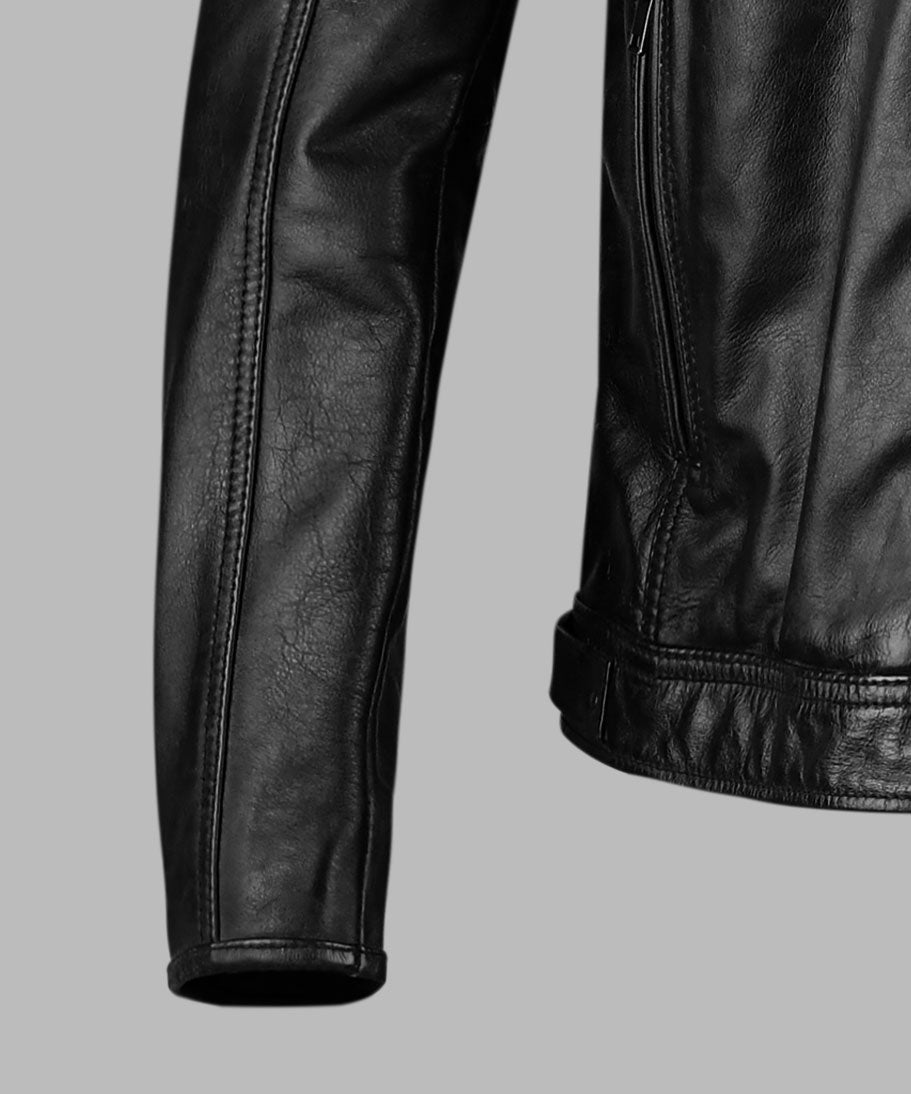 Classic Black Leather Motorcycle Leather Jacket