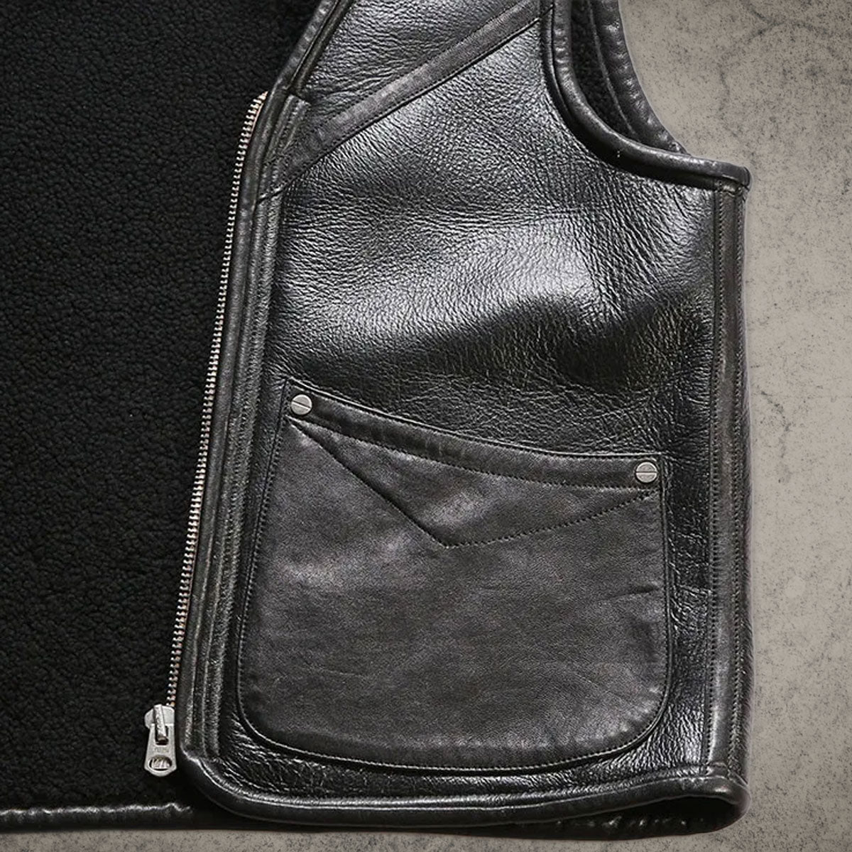Black Leather Fashion Vest For Womens