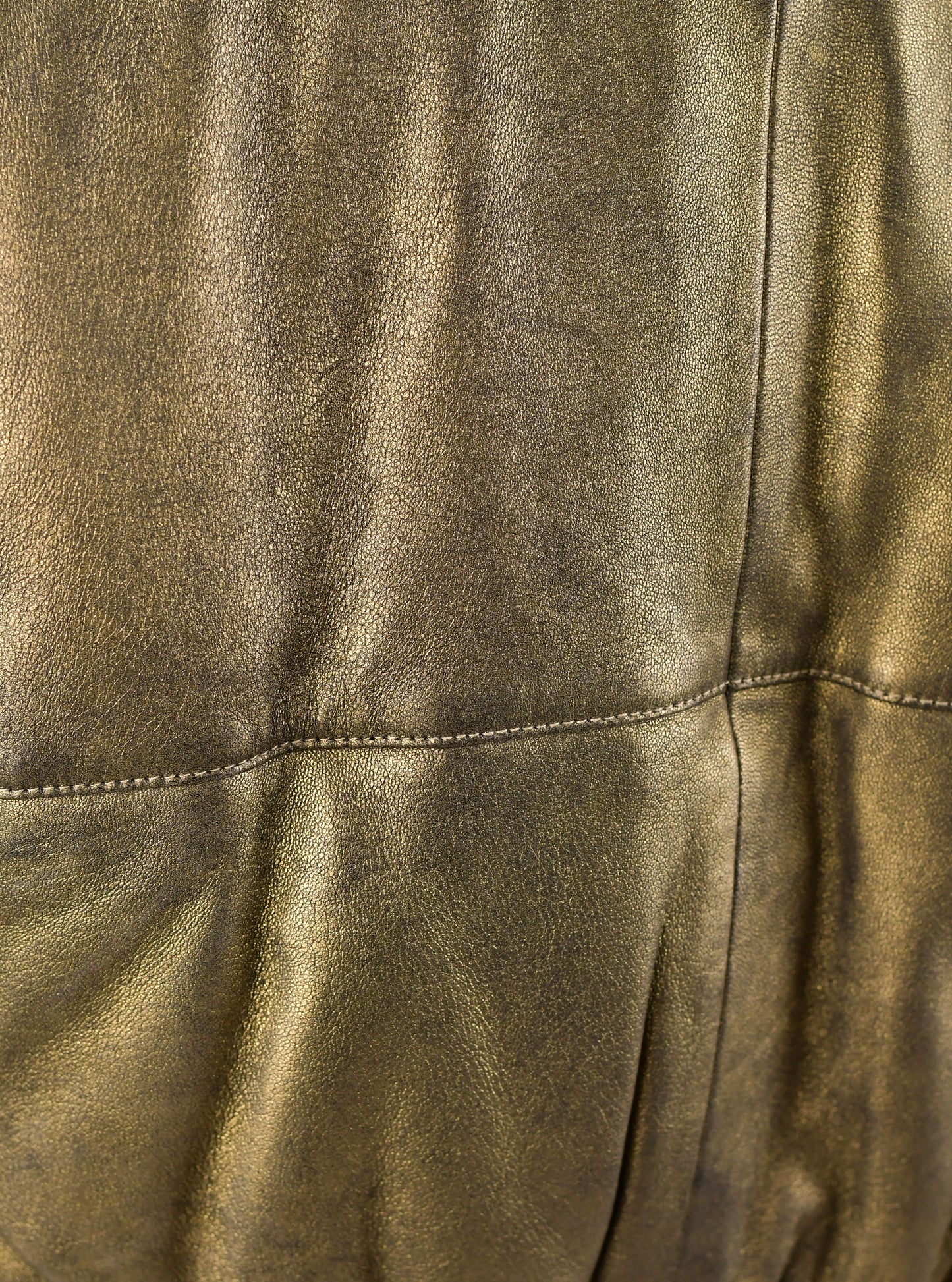Metallic Gold Leather Jacket- Puffer Leather Jacket