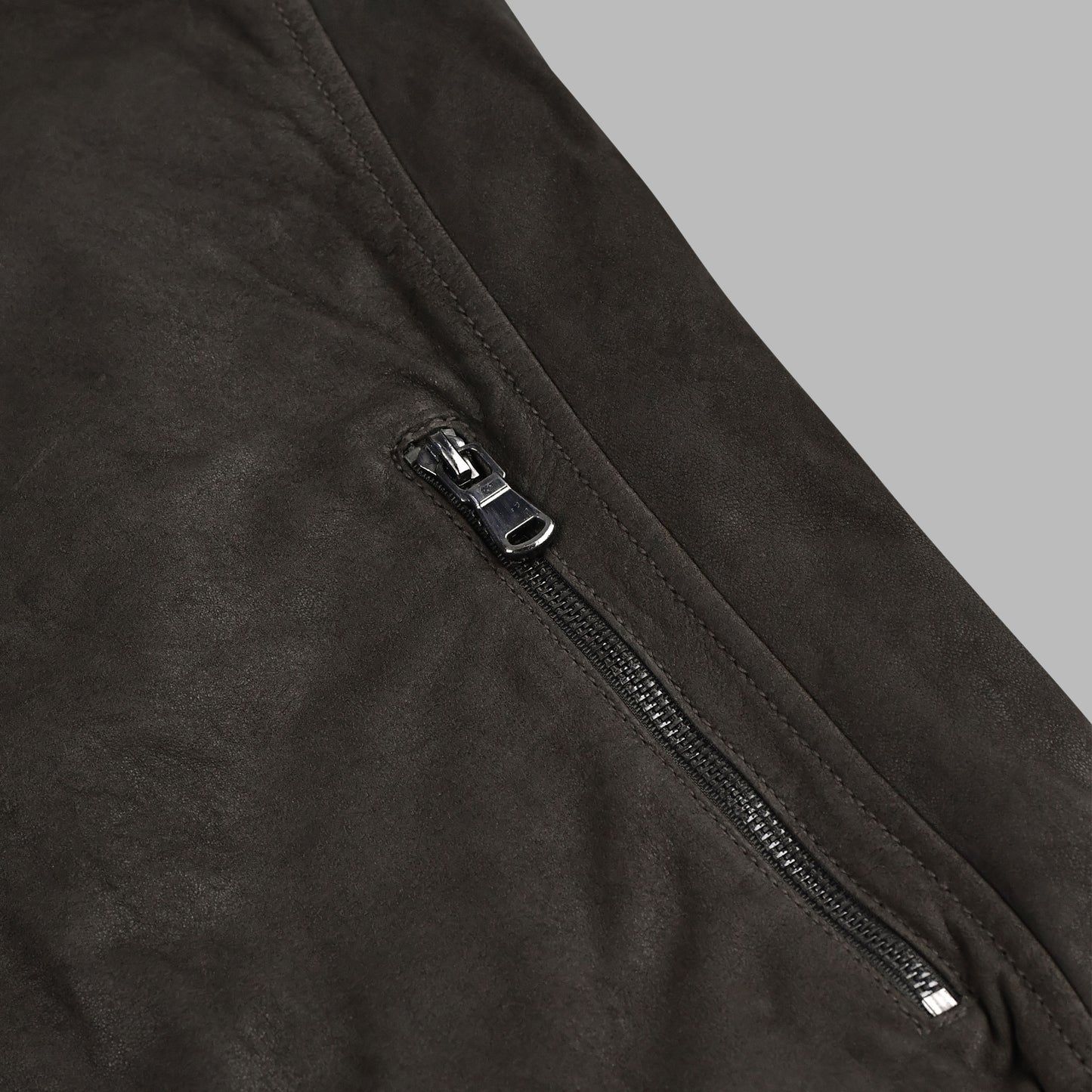 Coffee Brown Suede Leather Jacket For Men