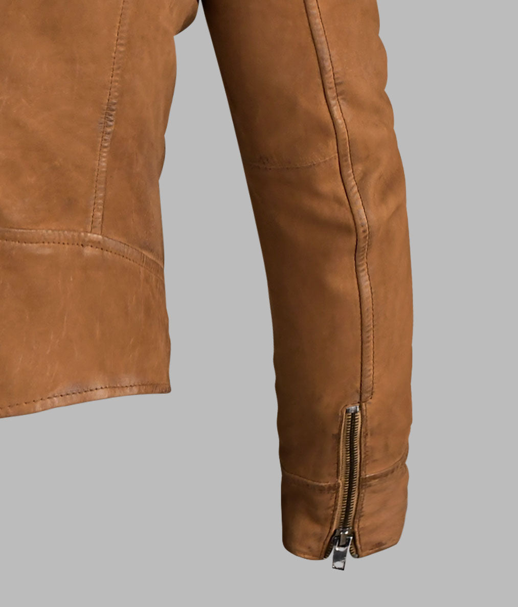 Light Tan Leather Jacket - Biker Jacket For Mens