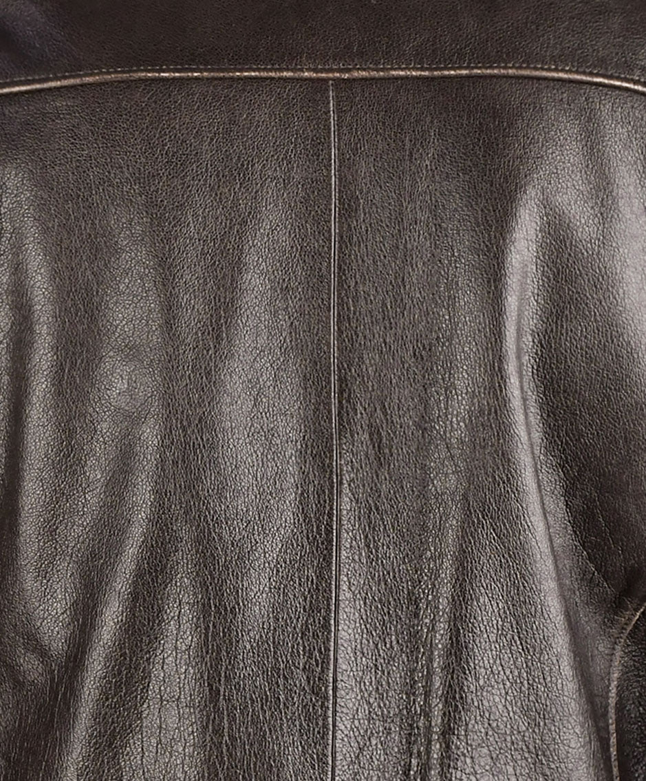 Dark Brown Vintage Leather Biker Jacket