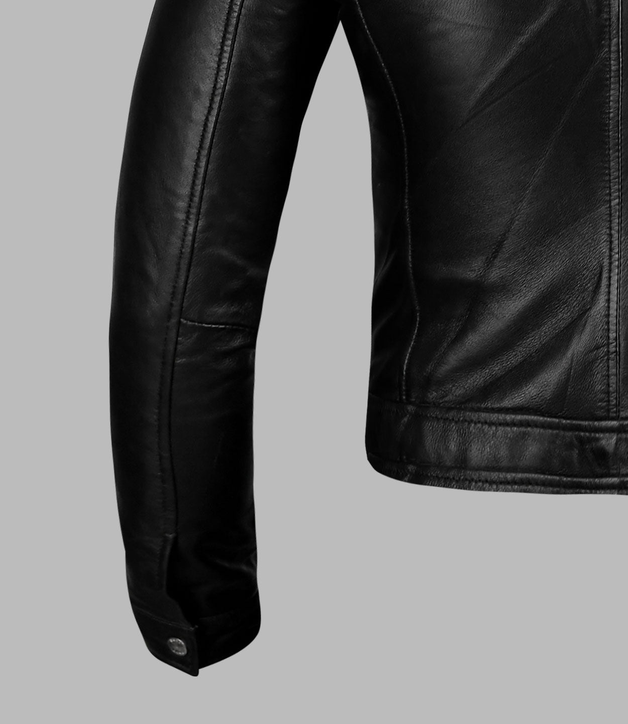Black Leather Motorcycle Jacket For Men
