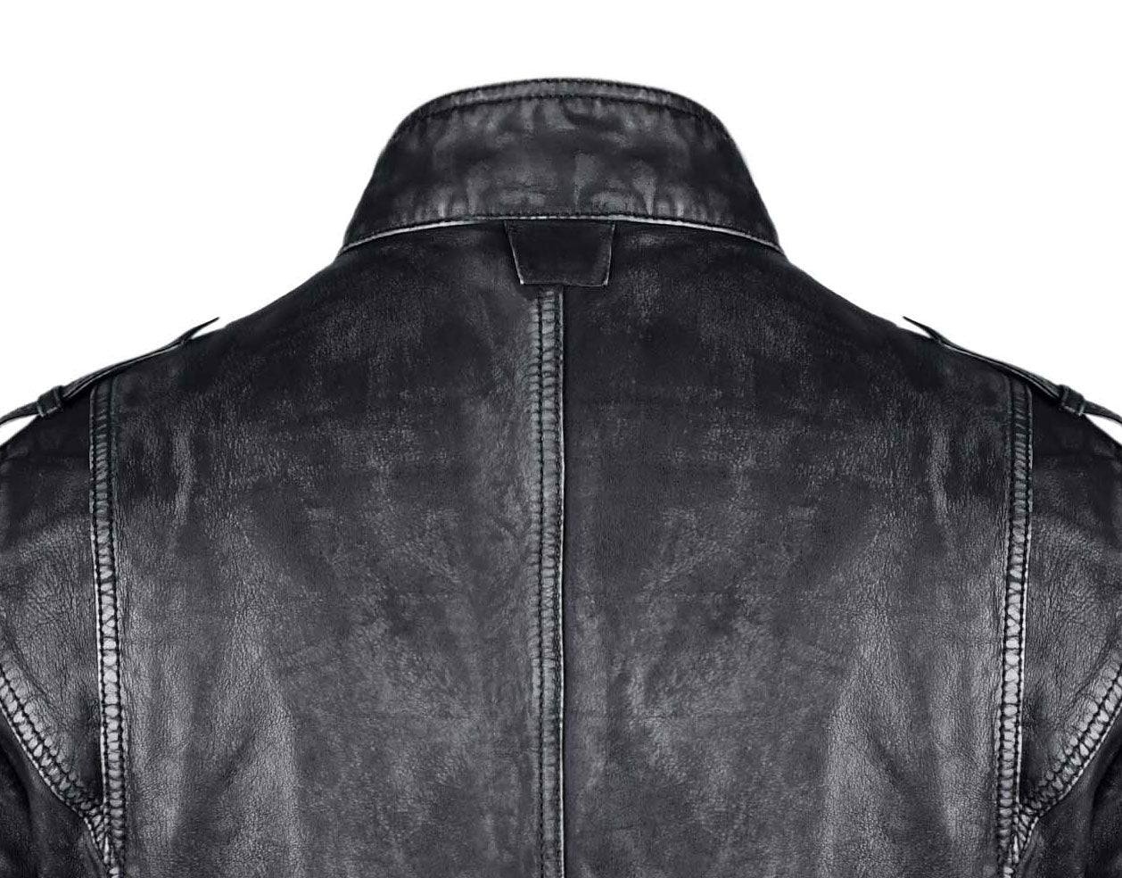 Mens Aviator Black Long Leather Jacket