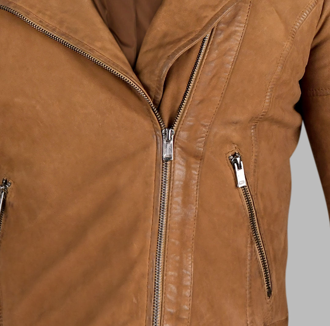 Light Tan Leather Jacket - Biker Jacket For Mens