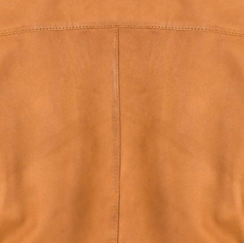Tan Brown Leather Trench Coat For Women