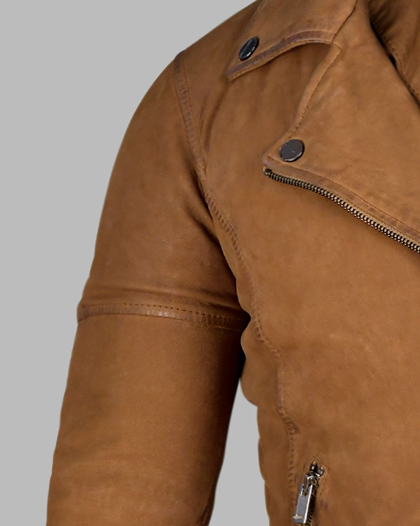 Light Tan Leather Jacket - Biker Jacket For Mens