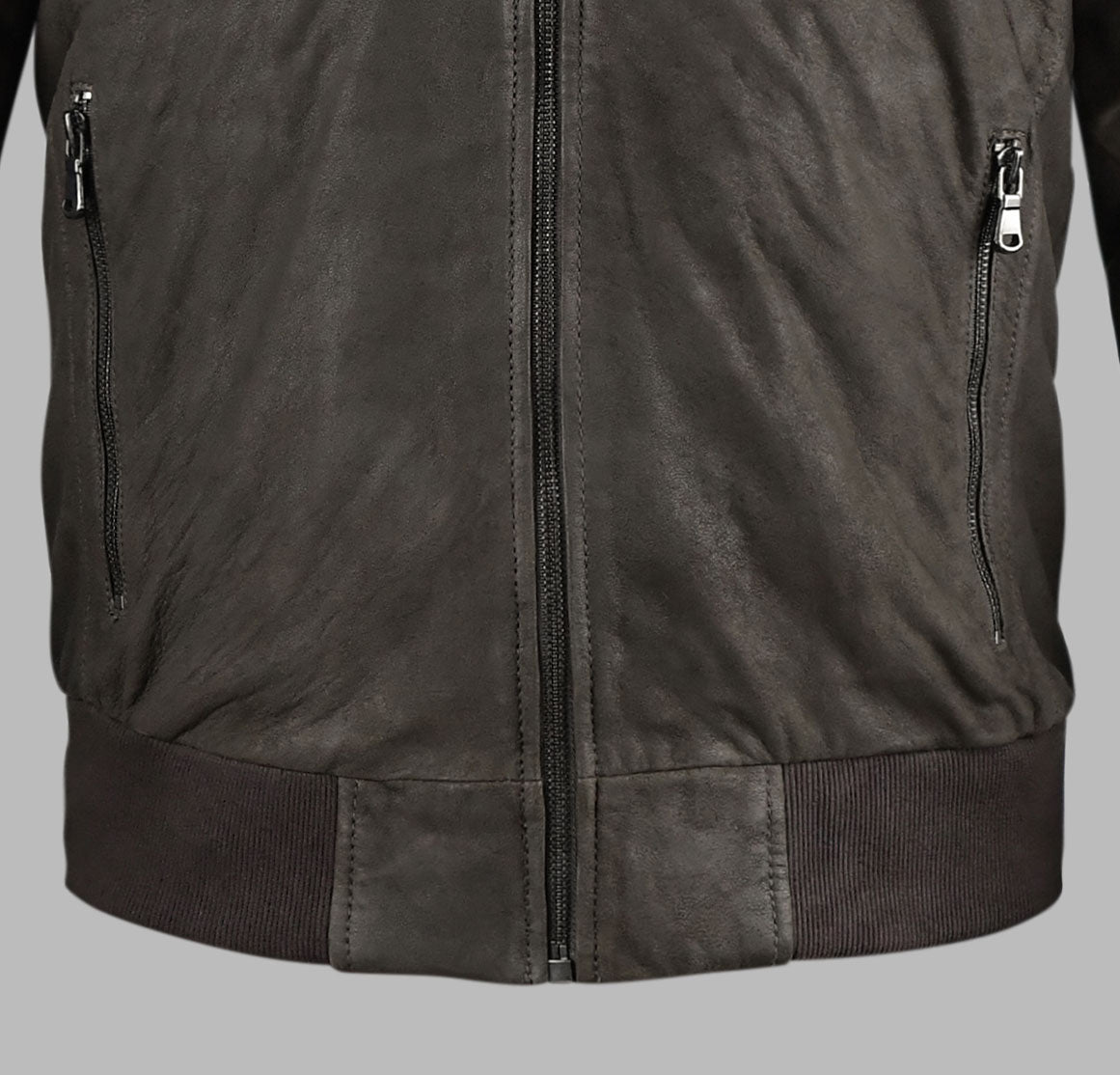 Coffee Brown Suede Leather Jacket For Men