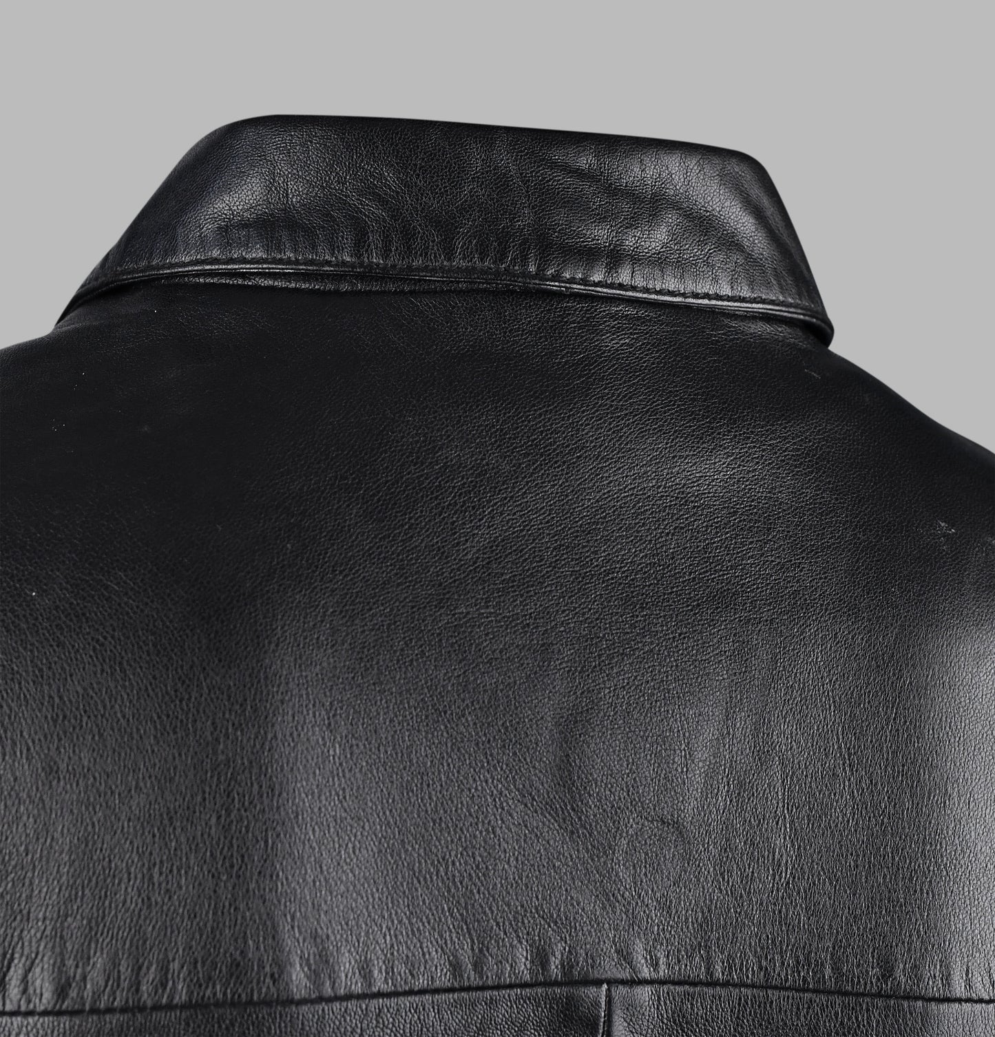 Classic Black Leather Shirt For Men