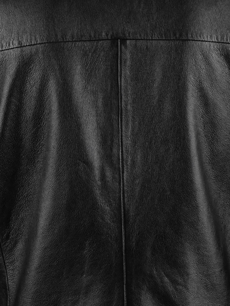 Classic Black Leather Shirt For Men