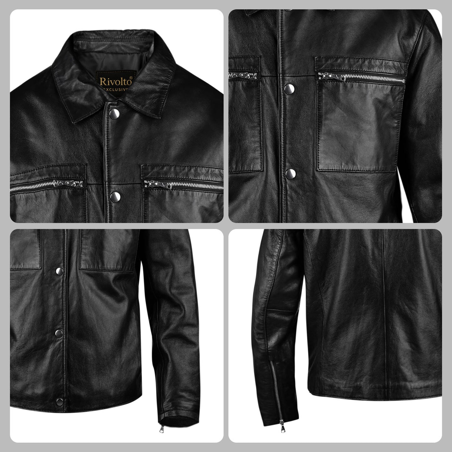 Classic Black Leather Shirt For Men