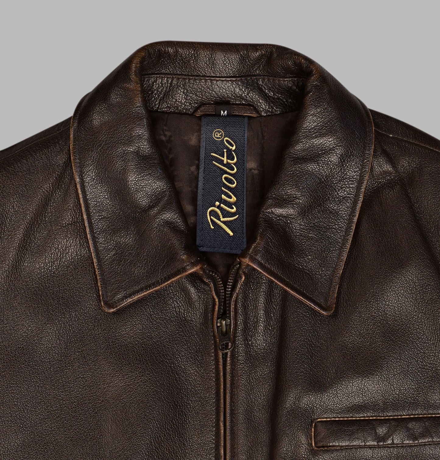Dark Brown Vintage Leather Biker Jacket