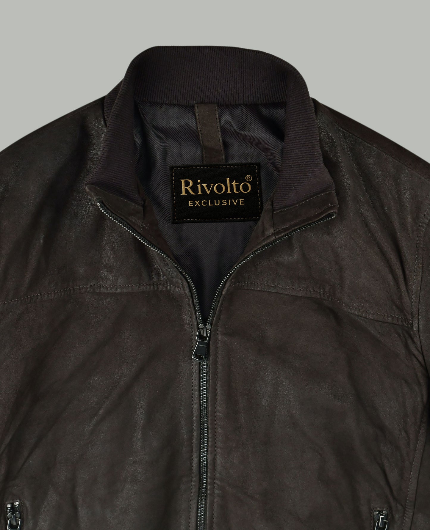 Coffee Brown Suede Leather Jacket For Men