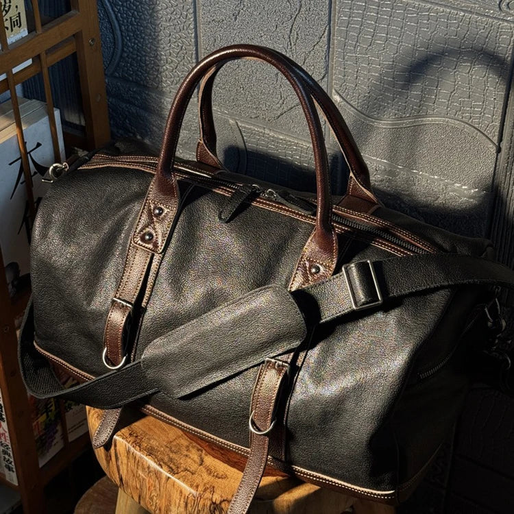 Top Layer Mens Vintage Leather Duffle Bag