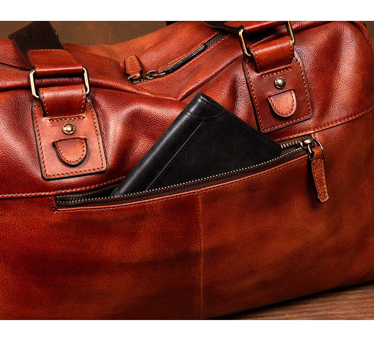 Large Capacity Leather Business Travel Bag