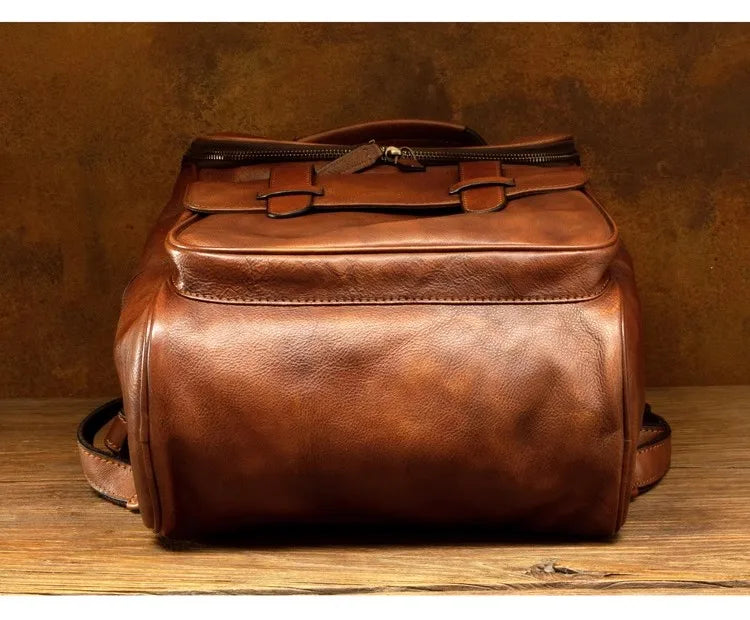 Vegetable Tanned Cowhide Luxury Leather Backpack