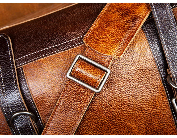 Top Layer Mens Vintage Leather Duffle Bag