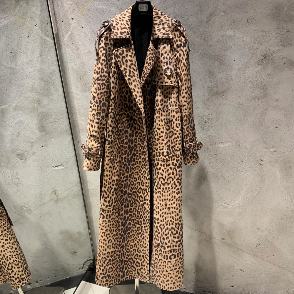 Long Genuine Leather Coat For Women