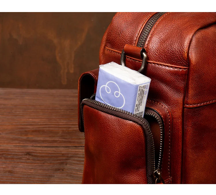 Large Capacity Leather Business Travel Bag