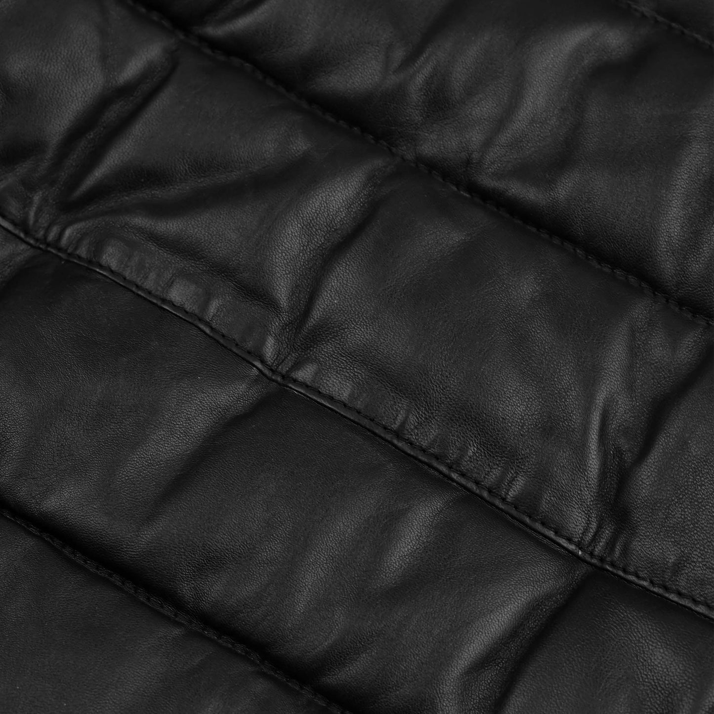 Exclusive Mens Collared Puffer Leather Jacket