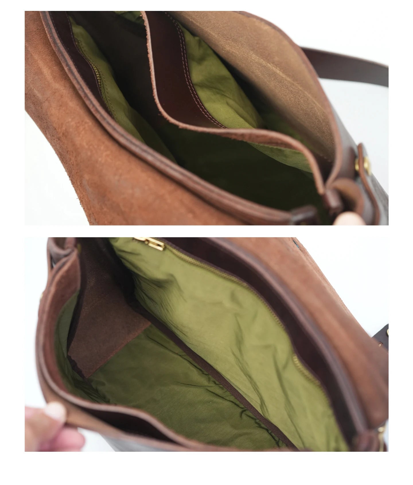 Unisex Leather Messenger Bag For Laptop