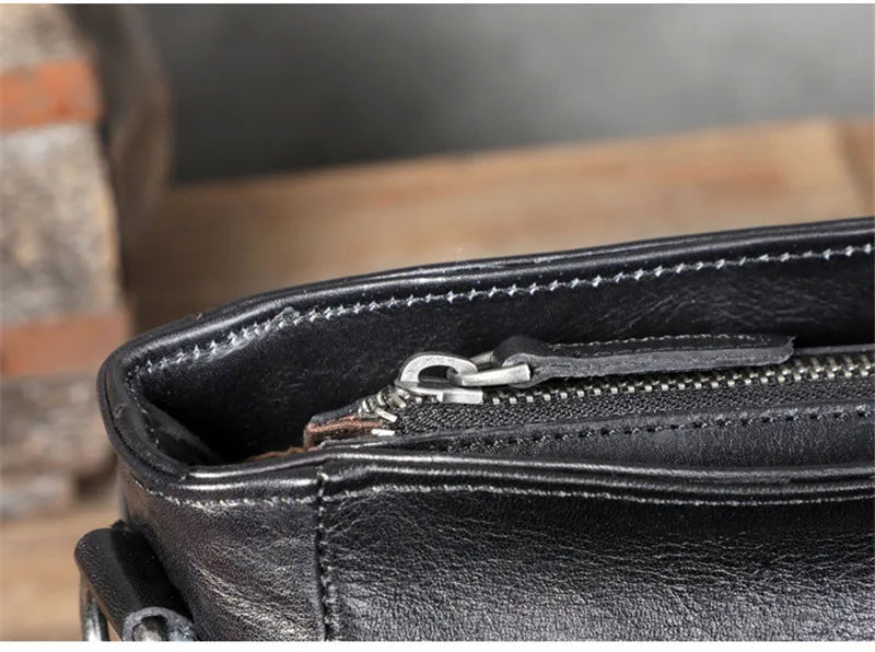 Ultra Soft Black Leather Laptop Bags For Men