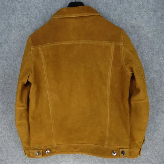 Vintage Style Mens Suede Leather Jacket
