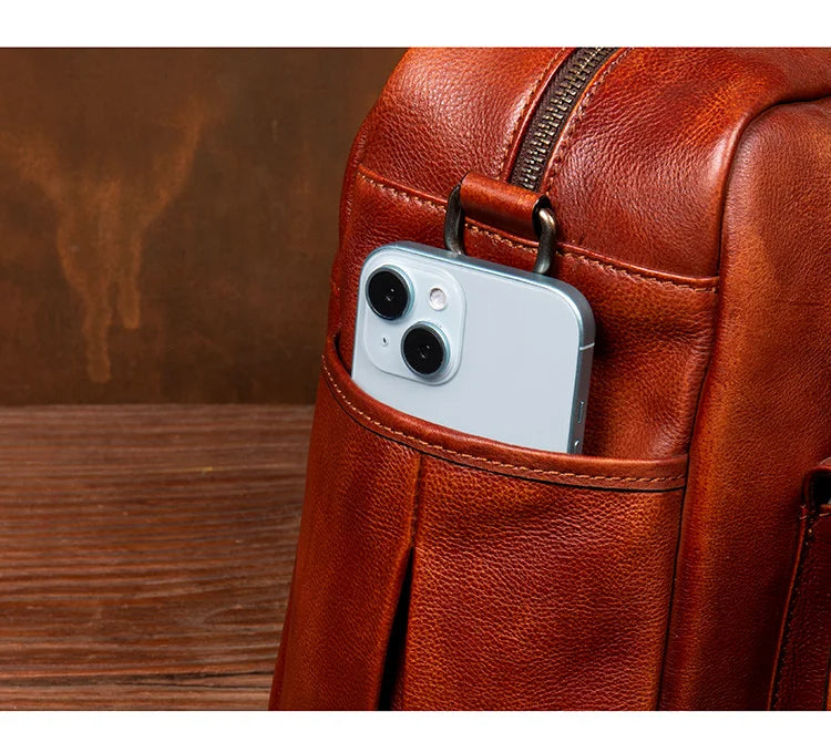 Large Capacity Leather Business Travel Bag