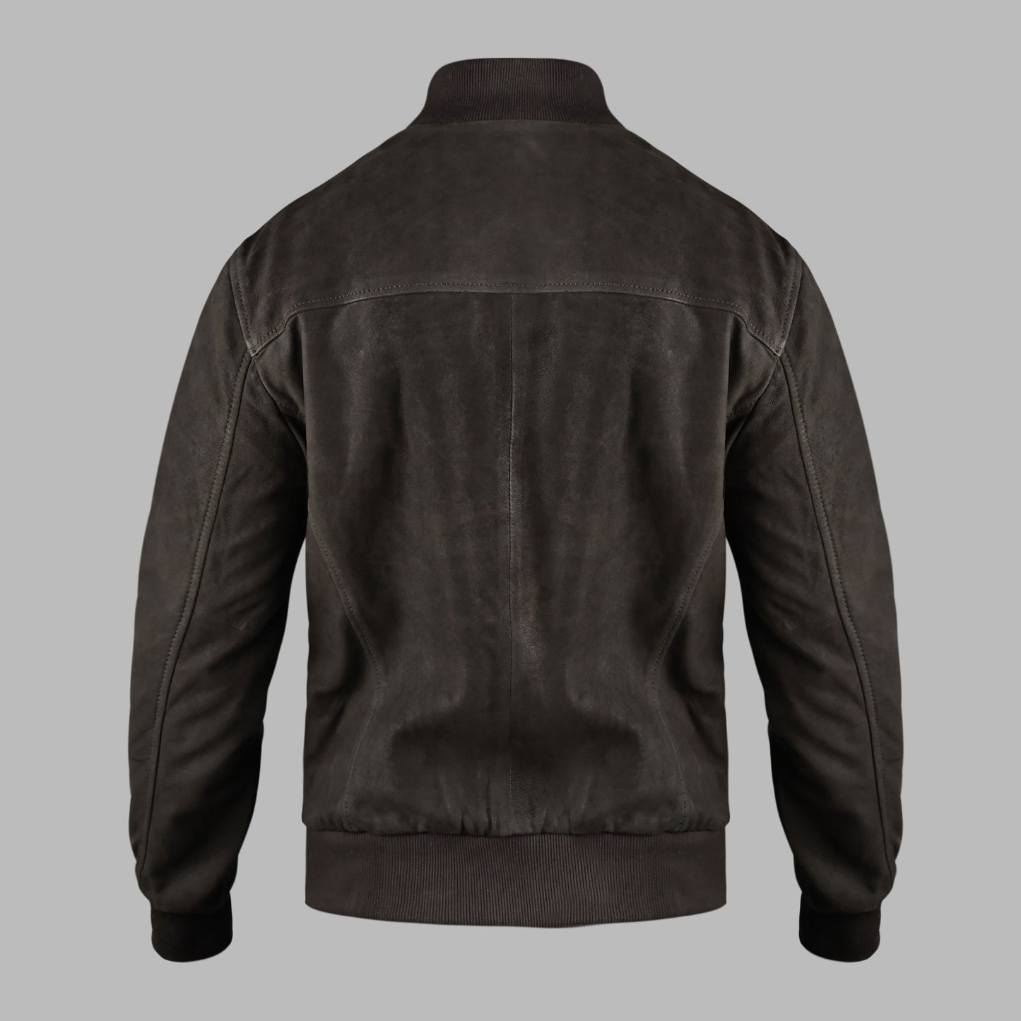 Coffee Brown Suede Leather Jacket For Men