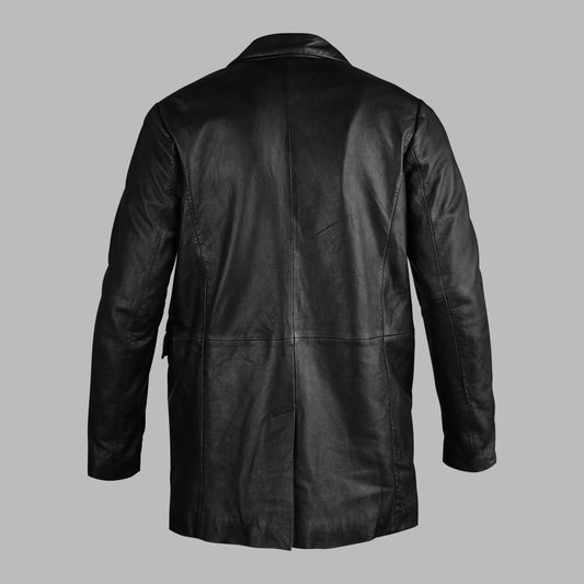 Black Leather Blazer For Men